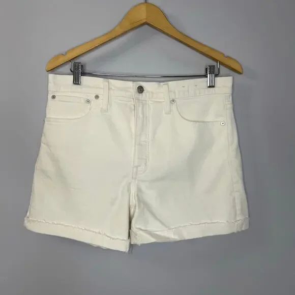 Madewell High-Rise Denim Shorts Tile White Stretch Women's 30 - Picture 2 of 11